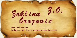 Žaklina Orozović vizit kartica